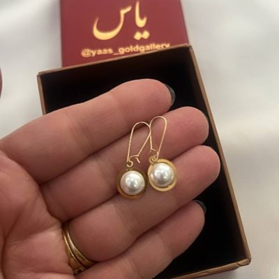 گوشواره طلا مرواریدی زیر نیم گرم