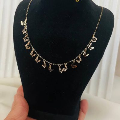 گردنبند طلا مینیمال طرح پروانه